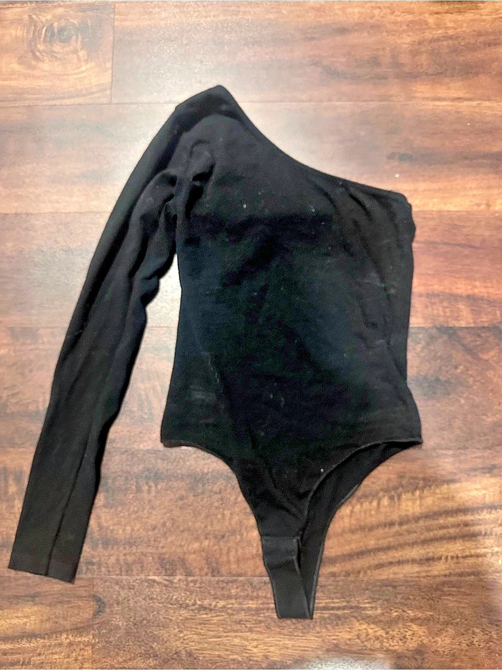 Brandy Melville Black One-Shoulder Long Sleeve Bodysuit